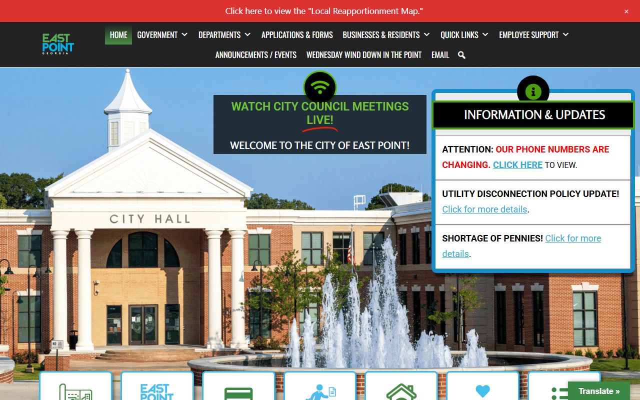 East Point city website for arrest records and police department info