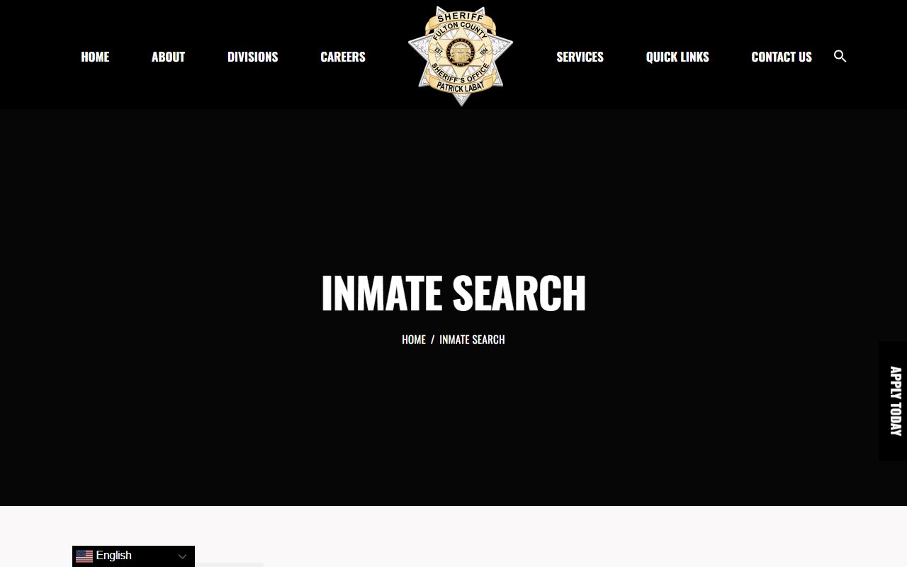 Fulton County inmate search page for arrest records